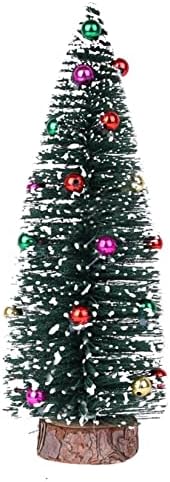 Laixp, עץ מיני לחג המולד עם בסיס עץ, מלאכת DIY עצי פלסטיק מלאכותיים קטנים המשמשים לקישוט קישוט עיצוב חורף מקורה חיצוני, SDR569
