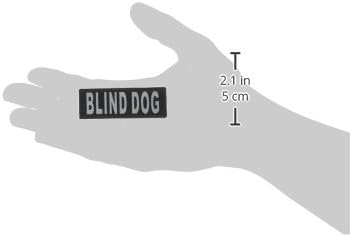 טלאי אפוד כלבים עיוורים עיוורים-תיקון כלב עיוור נשלף 2 חבילה עם אותיות מודפסות מהורהרות לטיפול תמיכה בטיפול באפוד כלבים צווארון או רצועה בגודל A, X-SMALL