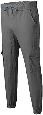 NYYBW מכנסי חדר כושר לגברים מכנסיים דלים כושר - מכנסי טרנינג אתלטים אופנה מכנסיים מכנסי מטען מכנסיים ארוכים מזדמנים עם כיס