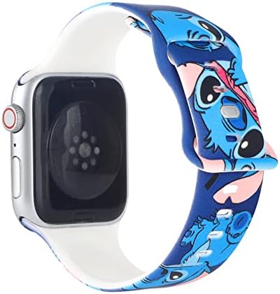 להקת OneDerhome תואמת להקות Apple Watch 38 40 41 ממ, סיליקון מצויר מודפס להקה חמודה חסרת דו -פדיון לילדה הילדה IWatch Series 7 6 5 4 3 2 SE