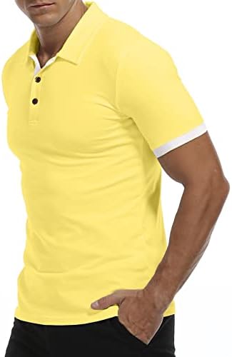 חולצות פולו קצרות וארוכות של קויגו לגברים, חולצות כותנה מעוצבות בסיסיות