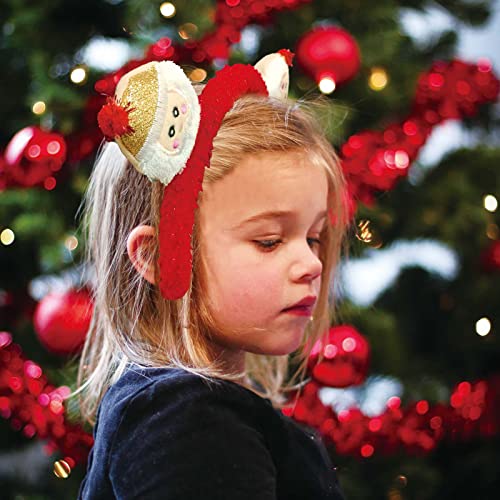 4 יחידות חג המולד סרטי ראש איל סנטה איש שלג מתנה קרן צבי לשטוף בגימור עבור נשים בנות ספא טיפוח עור תחרה, קוספליי סרט תלבושות רך פנים שיער להקת ראש לעטוף, איפור כביסה שיער אבזרים