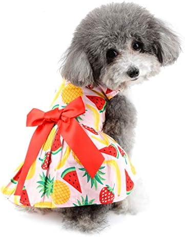 שמלת סרט כלב קיץ של זוניאה לכלבים קטנים ילדה חמודה הוואי חמודה חצאית בגדי גור חצאית חיות מחמד צ'יוואווה תלבושות לבוש תלבושות S