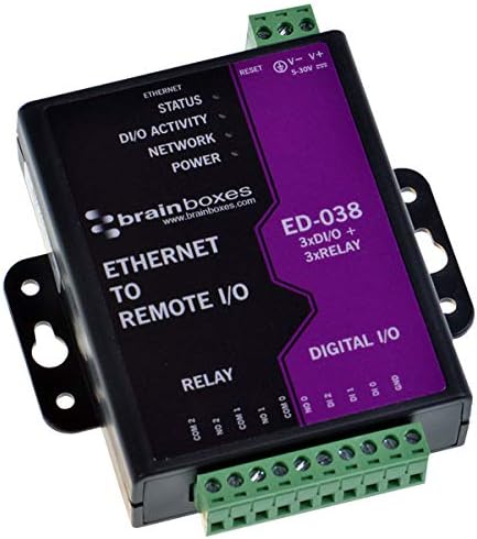 Brainboxes ED-038 Ethernet ל- 3 X ממסר + 3