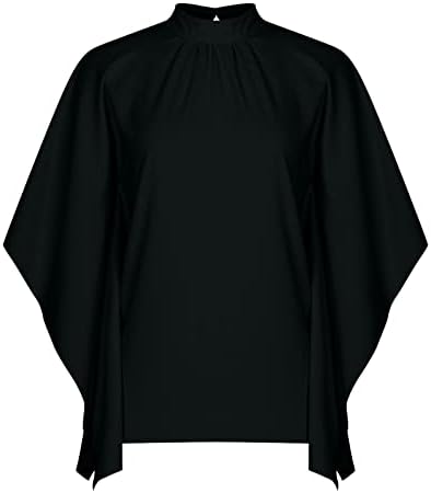 חולצת טי עליונה לנשים קיץ סתיו 3/4 שרוול דולמן 2023 צוואר צוות צוואר סירה צוואר גבוה התאמה רופפת התאמה רגועה למעלה ו1