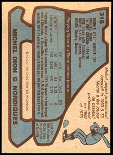 1979 O-PEE-CHEE 316 מישל דיון נורדיקים אקס נורדיקים