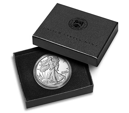 2023 W American Silver Eagle 1 מטבע אונקיה ב- OGP עם הוכחת דולר ארהב מנטה