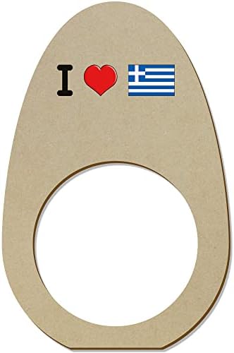5 x 'אני אוהב יוון' טבעות מפיות מעץ/מחזיקים