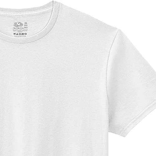 פירות של חולצת טריקו של צוואר הצוות בן 5 חבילות הנול, לבן, xxx-large