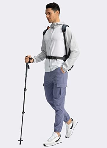 מכנסי מטען לטיולים רגליים של פינק בומב עם 7 כיסים רזים מתאימים רצים מכנסי עבודה של גולף לגברים לגברים