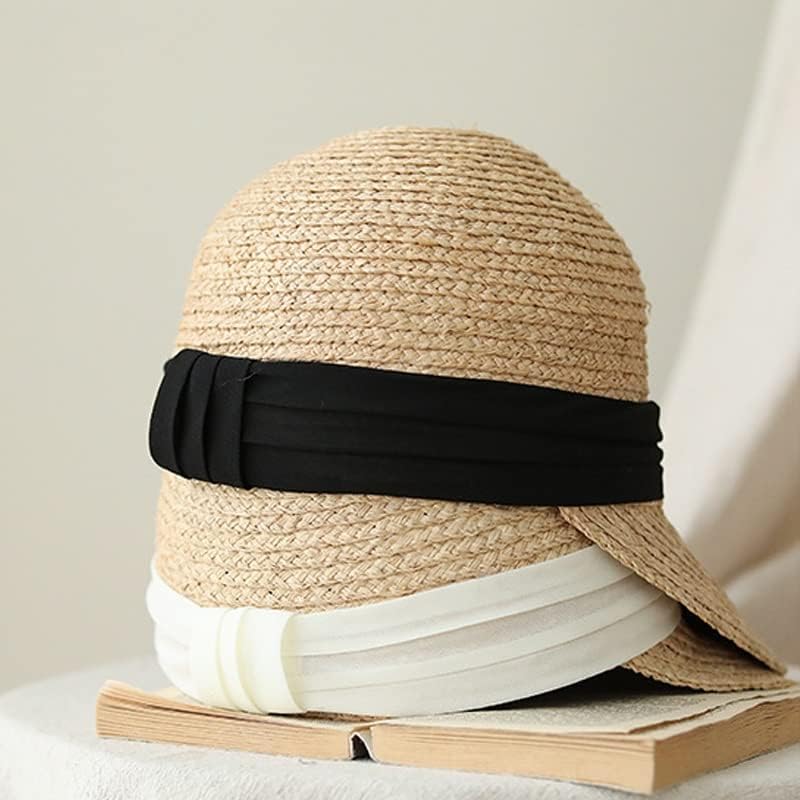 ZSEDP RAFFIA HAT נקבה קיץ קיץ מזדמן שיא שיא חוף כובע שמש כובע חג