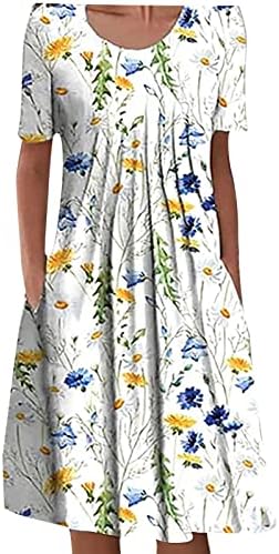 בתוספת גודל קיץ שמלות קצר שרוול ארוך שמלות מקרית חוף רופף מתאים מקסי אופנה פסחא שמלה