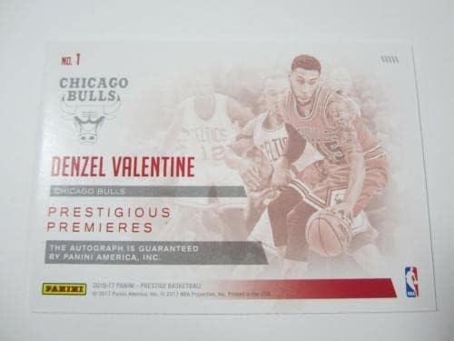 -17 Prestige Denzel Valentine טירון כרטיסי חתימה אוטומטית Chicago Bulls - כדורסל קלפי טירוף