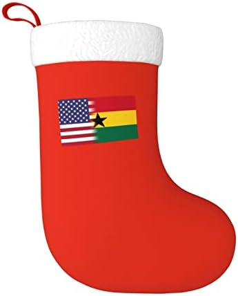 דגל אמריקאי ודגל גאנה גרבי חג המולד, מתנות למסיבת חג חג המולד לקישוטים לחג משפחתי 18 אינץ '