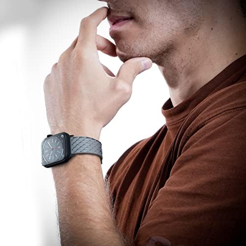רצועת שעון סיליקון פופגרונד תואמת להקת Apple Watch 38 ממ 40 ממ 41 ממ 42 ממ 44 ממ 45 ממ 49 ממ לגברים נשים, להקות שעון סיליקון רכות בצבע כפול לצבע