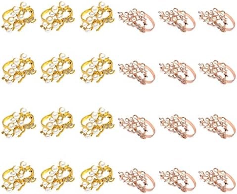 מפית GGRBH טבעת מפיות מתכת מתאימה לקישוט שולחן מסיבות לחתונה 24 יחידות