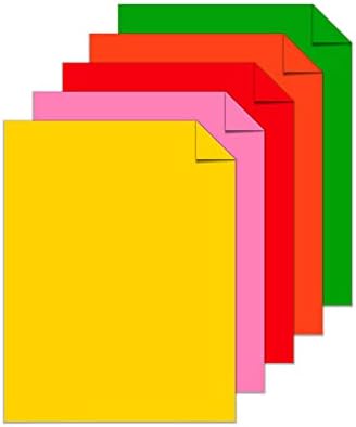 כרטיסי אסטרוברייט צבעוניים, 8.5 על 11, 65 פאונד / 176 גרם, ספקטרום 25 צבעים, 75 גיליונות