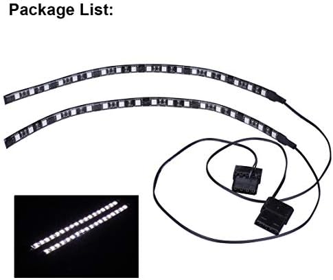 מחשב הוביל רצועת אור תאורת מחשב לבן עם גב מגנטי, מחבר מולקס, 2 מארז רצועת לד עבור ערכת תאורת מארז למחשב