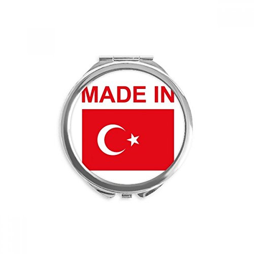 תוצרת טורקיה המדינה אהבת יד קומפקטי מראה עגול נייד כיס זכוכית