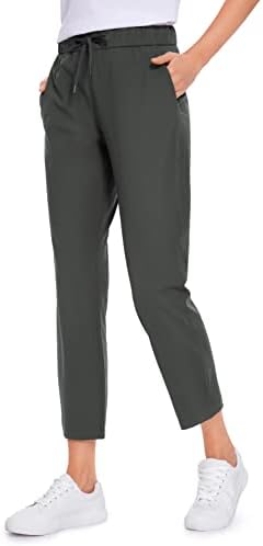CRZ יוגה נשים מותניים גבוהות 4 -כיוונים קפריס 25 - מכנסי עבודה של מכנסי טרקלין אתלטים מכנסי קרסול