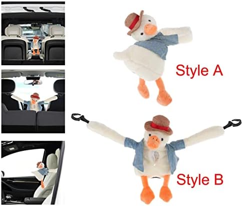 Baoblaze 2 חתיכות Cartoooon Cartoon Duck Animal Clush Clush Coxue, עטיפת מחזיק נייר מפית, קישוטי משרד אמבטיה לרכב