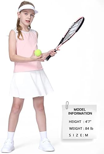 סטל בנות שמלת טניס תלבושת גולף משולבת עם חצאית טניס וגופייה ללא שרוולים