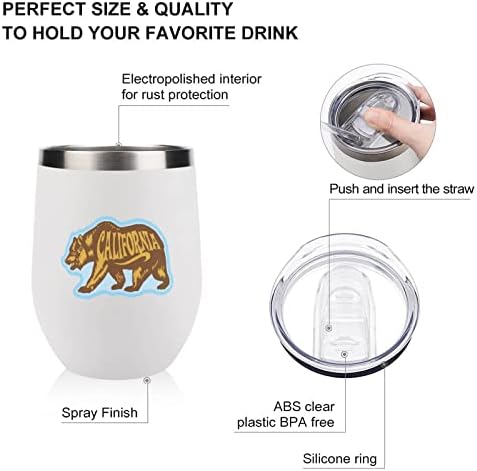 קליפורניה דוב בקבוק כוס עם מכסה מבודד נירוסטה כוס כפול קיר משרד בית כוסות