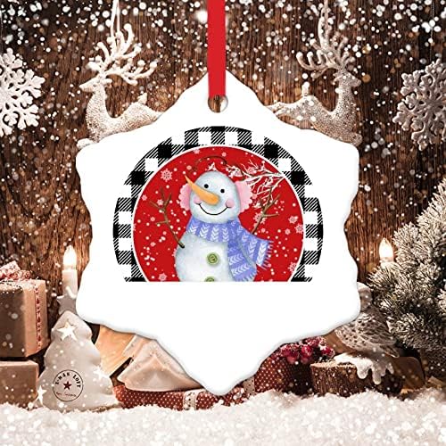 זר עץ עץ חג המולד בשחור לבן קישוט עץ עץ שלג איש שלג קישוטי עץ חג המולד אדום קישוטי עץ חג המולד שמח חידוש קרמיקה קישוטי קרמיקה חג המולד מתנה מתנה הטובה ביותר לחג המולד