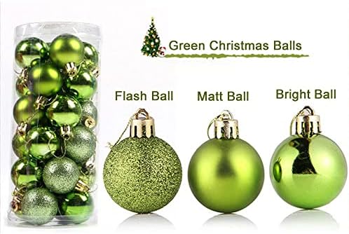 מליטיצי 24 יחידות חג המולד כדורי קישוטי מחוסמת חג המולד קישוטי עץ כדורי עם לתלות חבל תליית כדורי קישוט למסיבת חג