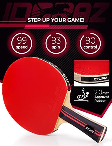 משוט טניס שולחן מקצועי של Idoraz עם מארז מחבט נשיאה וכדורי פינג פינג 6 כתומים