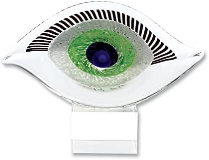 סגנון אלגנטי ומודרני בסגנון מוראנו זכוכית צבעונית צבעונית - מרכז עיניים חזון, 7.5x10 אינץ '