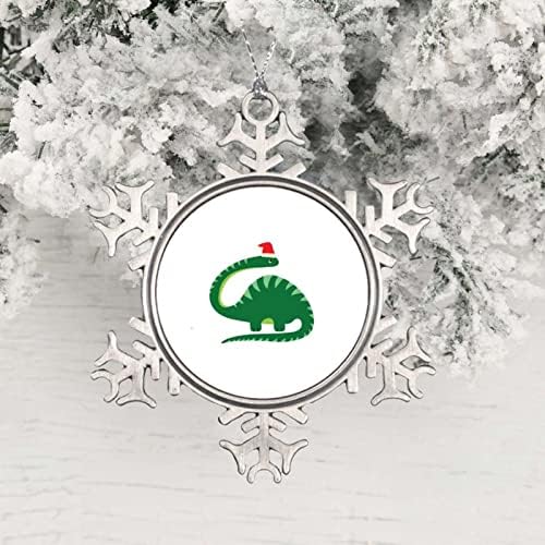 2021 קישוט לחג המולד פתית שלג קישוטי מתכת עגולים לחג המולד לחג המולד דינוזאור מצחיק רעיונות מזכרת מתנה עץ חג המולד חורף קישוטי תלייה תליון