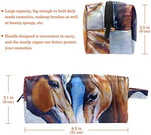תיק טואלטיקה ערכת DOPP תלויה לגברים שקית גילוח עמידה במים לנסיעה, שמן ציור שני סוסים
