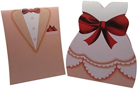 100 יחידות מעדיפות לחתונה קופסאות ממתקים קופסאות מתנה קופסאות חתונה יצירתית קופסאות ממתקים ורוד שמלת טוקסידו חתן קופסאות ממתקים כלה קופסאות אריזת שוקולד מתנה לקישוטים למסיבות מעורבות לחתונה טובות