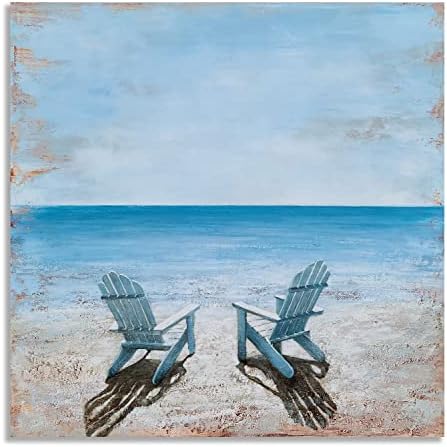 Galleriewalla כיסא חוף קיר קיר קיר - ציור אוקיינוס ​​כחול לעיצוב סלון