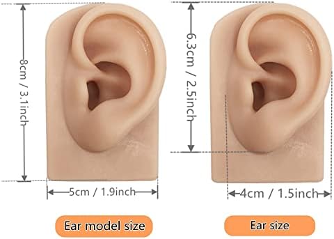 רך סיליקון אוזן דגם, גמיש מזויף אוזן עבור פירסינג בפועל, מציאותי אוזן עובש עבור תכשיטי תצוגת דיקור בובת למידה