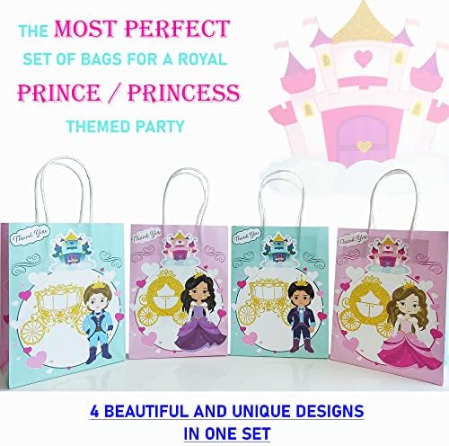 מסיבת הנסיכה של ג'ויראדיס תיקים לטובת תיקי 16 יחידות מסיבת יום הולדת לנסיכה שקיות פינוקים חמודים ויציבים או מתנה קנדי ​​תיקי טוב למסיבת נושא הנסיכה