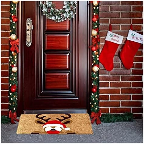 קישוטי חג המולד של קישוטי חג המולד שולחני חג המולד שטיחי איילים מקורה שטיחי כניסה חיצוניים מקורה שטיחים ביתיים שוטרים