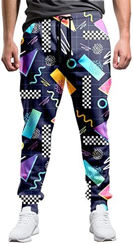 WXUEH אופנה שנות ה -80 סגנון סגנון ג'וג'ר מכנסי טרנינג מגברים מכנסיים מצחיקים מכנסיים מסלול מזדמנים תלבושת 90s לגברים ספורט אתלטי