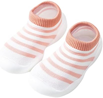 פעוט ילדים תינוקות יילוד תינוק בני בנות נעליים ראשון הליכונים פסים משובץ נוגד החלקת גרבי נעליים