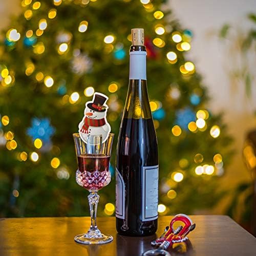 50 יחידות חג המולד יין זכוכית כרטיסי קריקטורה יין זכוכית דקורטיבי סימני חג המולד חג המולד קישוטים
