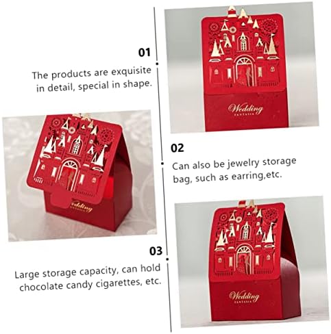 ABAODAM 10 יחידות קופסאות אריזה אורחים טירת יום הולדת לתינוק ממתק עם מתנות בצורת יום הולדת אחסון שוקולד חוזר נייד מקלחת DIY מארז HOLLW COOKIE COOKIE סגנון מתוק