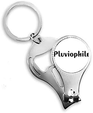 מילה מסוגננת Pluviophile Art Deco מתנה לאופנה מסמר ניפר טבעת מפתח שרשרת מפתח פתיחת בקבוקי בקבוק