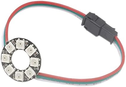 WS2812 8 נוריות LED טבעת פיקסל שחור PCB ניתן להתייחסות מודולי LED 2812 IC RGB צבע מלא עגול עגול DC5V
