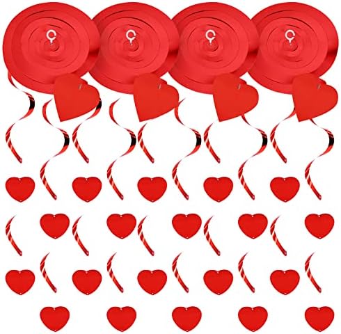 24 חתיכות יום האהבה קישוטי מערבולת תלייה - כרזות תלויות בלב אדום גרנד ליום האהבה רומנטית לילה מיוחד יום נישואין למקלחת כלות טובות