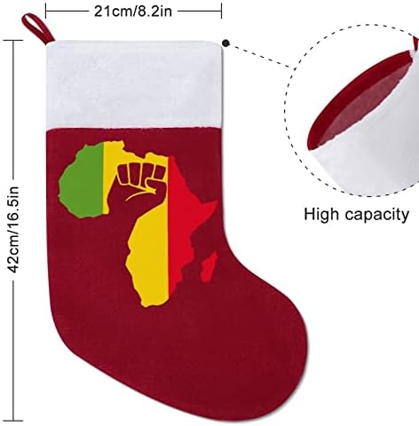 אפריקה שחור כוח אגרוף מפת גרב גרביים תלויים מדפיסים קישוטי אח עץ חג המולד