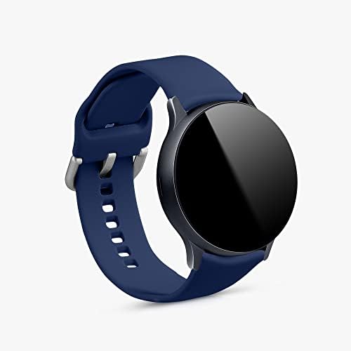רצועות שעון KWMobile תואמות את סמסונג גלקסי פעילה 2 40 ממ / 44 ממ - סט רצועות של 2 רצועת סיליקון חלופית - שחור / כחול כהה