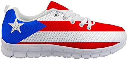 דגל פוארטו ריקו לריצה של גברים קלים נעלי ספורט מזדמנים נושמים נעלי אופנה נעלי הליכה