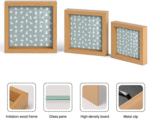 מסגרת תמונה מעץ של Westie Dog של 3 מסגרות צילום מוגדרות עם זכוכית לכיוון שולחן עבודה שולחן עבודה עיצוב תצוגה