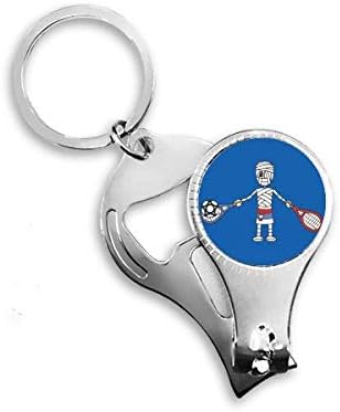 סרבי טניס מחבט כדורגל קריקטורה מומיה ציפורניים טבעת טבעת מפתח בקבוקי שרשרת פותחן